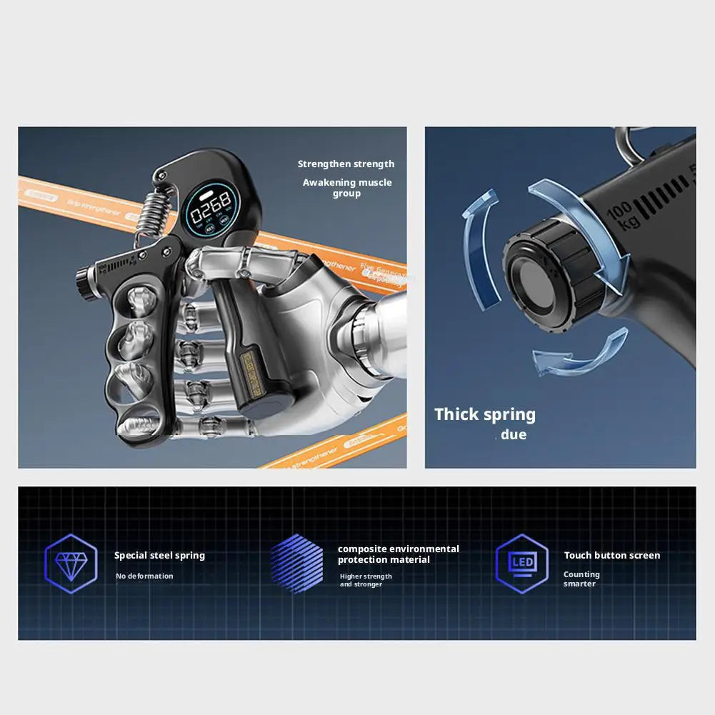 Adjustable Liquid Crystal Electronic Counting Hand Strength Training Finger Grip Premium Hand Exercise Product